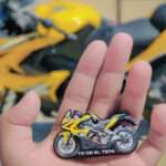 Colorful Bajaj Pulsar Bike Shape Gel Keychain