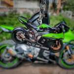 Colorful Kawasaki Ninja Bike Shape Gel Keychain
