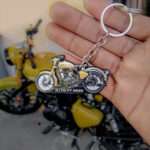 Colorful Royal Enfield Classic 350 Bike Shape Gel Keychain (Signals Stormrider Sand)