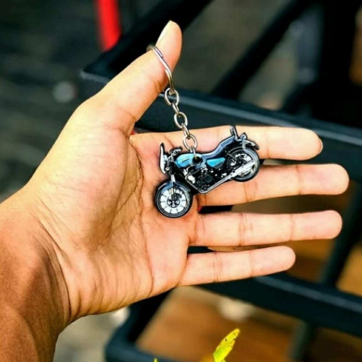 Colorful Royal Enfield Meteor 350 Bike Shape Gel Keychain