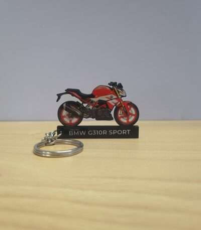 Customized BMW G310R Racing Red Colorful Bike Shape Gel Keychain