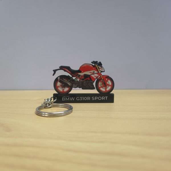 Customized BMW G310R Racing Red Colorful Bike Shape Gel Keychain
