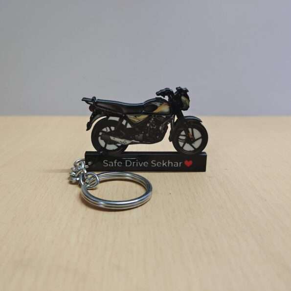 Customized Bajaj CT 110X Matte Wild Green Colorful Bike Shape Gel Number Plate Keychain