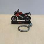 Customized Bajaj Pulsar NS200 Burnt Red Colorful Bike Shape Gel Number Plate Keychain (2)