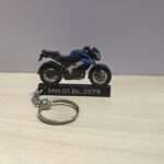 Customized Bajaj Pulsar NS200 Satin Blue Colorful Bike Shape Gel Number Plate Keychain
