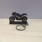 Customized Bajaj Pulsar NS200 Satin Blue Colorful Bike Shape Gel Number Plate Keychain (2)