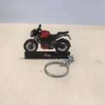 Customized Bajaj Pulsar NS200 Wild Red colorful Bike Shape Gel Number Plate Keychain (2)