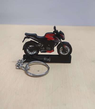 Customized Bajaj Pulsar NS200 Wild Red colorful Bike Shape Gel Number Plate Keychain