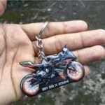 Customized Colorful KTM Bike Shape Gel Number Plate Keychain (2)