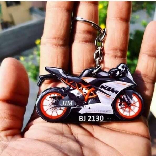 Customized Colorful KTM Bike Shape Gel Number Plate Keychain