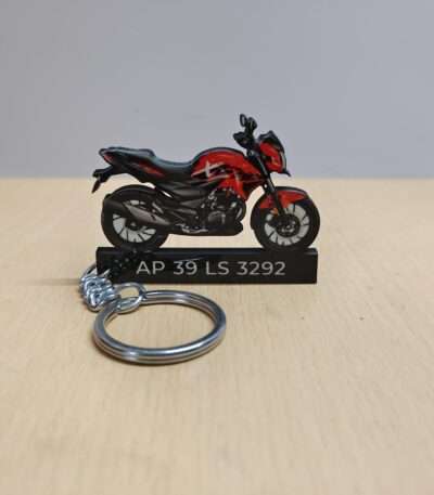 Customized Hero Xtreme 200R Sports Red Colorful Bike Shape Gel Number Plate Keychain