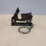 Customized Honda Activa 4G Majestic Brown Metallic Colorful Scooter Shape Gel Number Plate Keychain (2)