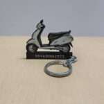 Customized Honda Activa 4G Pearl Amazing White Colorful Scooter Shape Gel Number Plate Keychain (2)