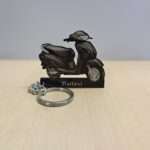 Customized Honda Activa 6G DLX Matte Axis Grey Metallic Colorful Scooter Shape Gel Number Plate Keychain
