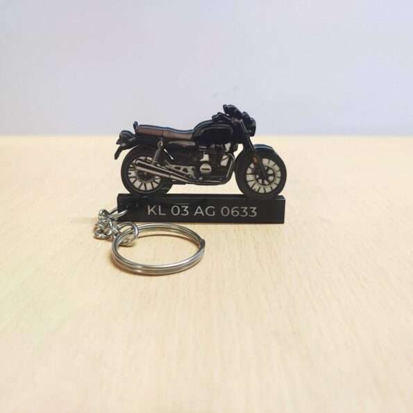 Customized Honda Hness CB350 Pearl Igneous Black Colorful Bike Shape Gel Number Plate Keychain