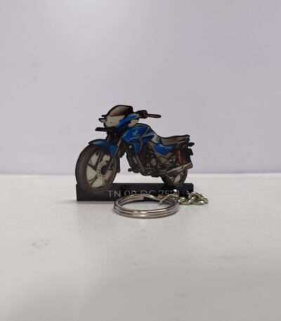 Customized Honda SP 125 Matte Marvel Blue Metallic Colorful Bike Shape Gel Number Plate Keychain