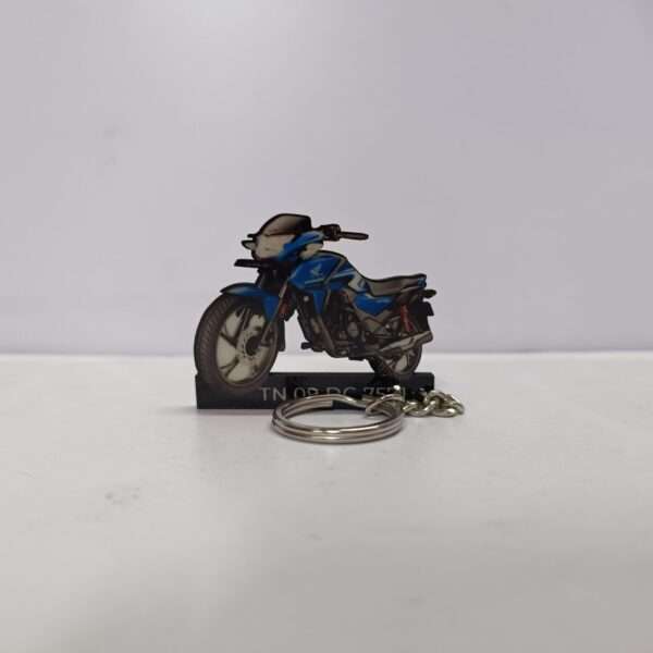 Customized Honda SP 125 Matte Marvel Blue Metallic Colorful Bike Shape Gel Number Plate Keychain