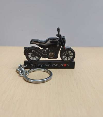 Customized Husqvarna Svartpilen 250 Black And Blue Moonshine Colorful Bike Shape Gel Number Plate Keychain