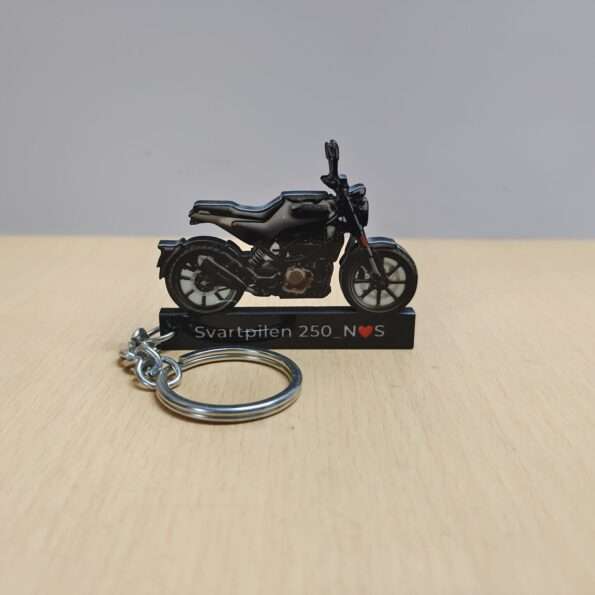 Customized Husqvarna Svartpilen 250 Black And Blue Moonshine Colorful Bike Shape Gel Number Plate Keychain