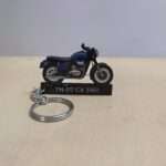 Customized Jawa 42 Starlight Blue Matte Colorful Bike Shape Gel Number Plate Keychain