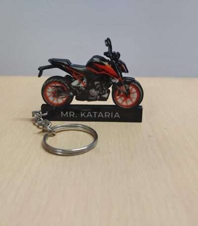 Customized KTM 200 Duke Electronic Orange Colorful Bike Shape Gel Number Plate Keychain