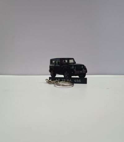 Customized Mahindra Thar Aqua Marine Colorful Car Shape Gel Number Plate Keychain