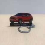 Customized Renault Kwid Fiery Red Colorful Car Shape Gel Number Plate Keychain (2)