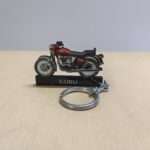 Customized Royal Enfield Bullet Electra 350 Rivera Red Colorful Bike Shape Gel Number Plate Keychain (2)