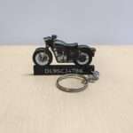 Customized Royal Enfield Classic Reborn 350 Redditch Grey Colorful Bike Shape Gel Number Plate Keychain (2)
