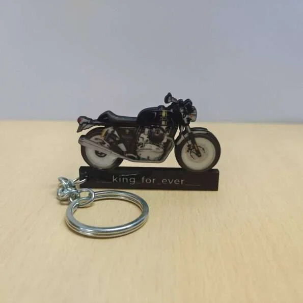 Customized Royal Enfield Continental GT 650 Black Magic Colorful Bike Shape Gel Number Plate Keychain