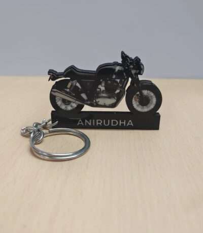 Customized Royal Enfield Continental GT 650 British Green Colorful Bike Shape Gel Number Plate Keychain