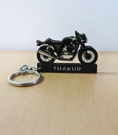 Customized Royal Enfield Continental GT 650 Colorful Bike Shape Gel Number Plate Keychain