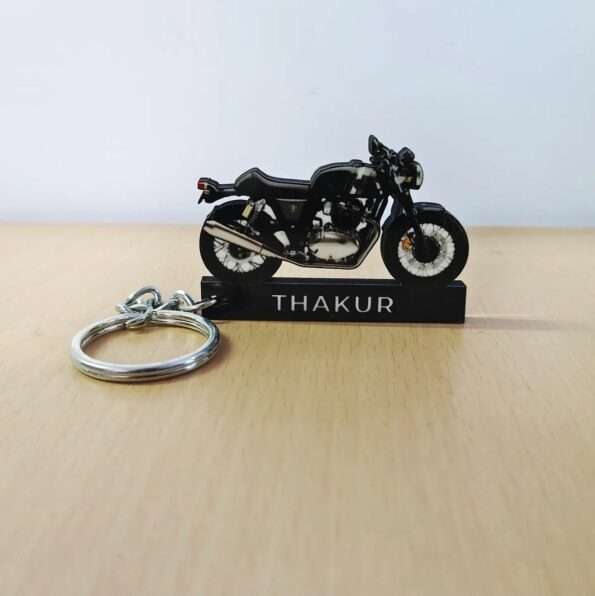 Customized Royal Enfield Continental GT 650 Colorful Bike Shape Gel Number Plate Keychain