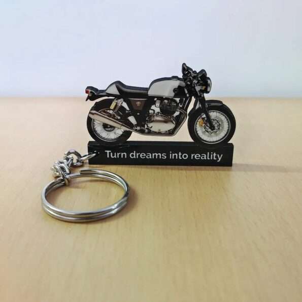 Customized Royal Enfield Continental GT 650 Dux Deluxe Colorful Bike Shape Gel Number Plate Keychain