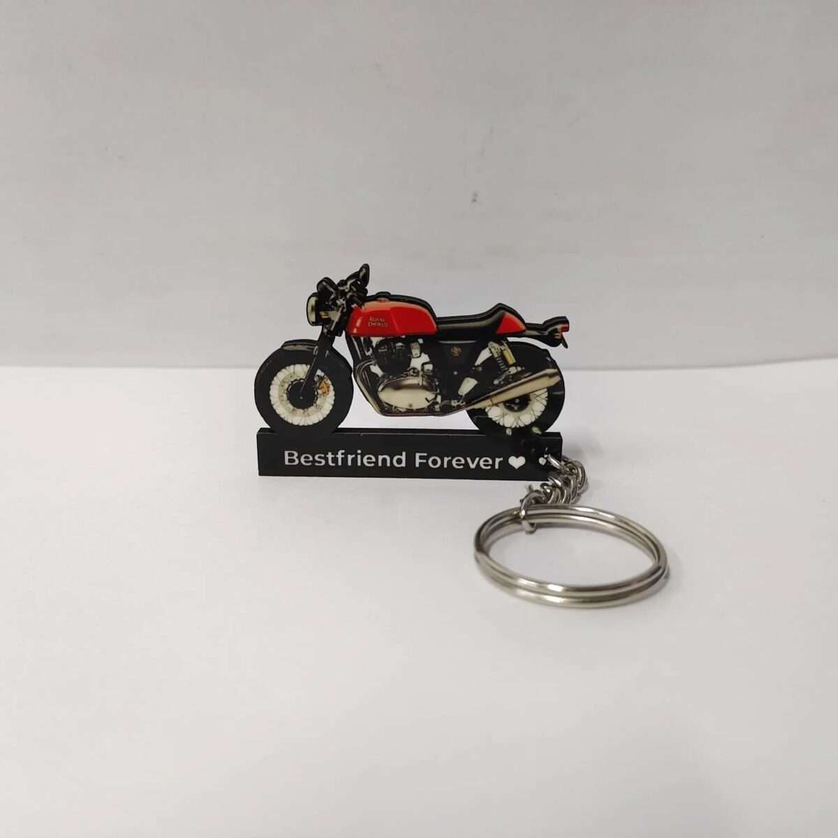 Customized Royal Enfield Continental GT 650 Rocker Red Colorful Bike Shape Gel Number Plate Keychain (2)