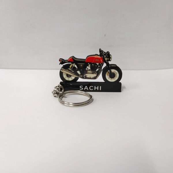 Customized Royal Enfield Continental GT 650 Rocker Red Colorful Bike Shape Gel Number Plate Keychain