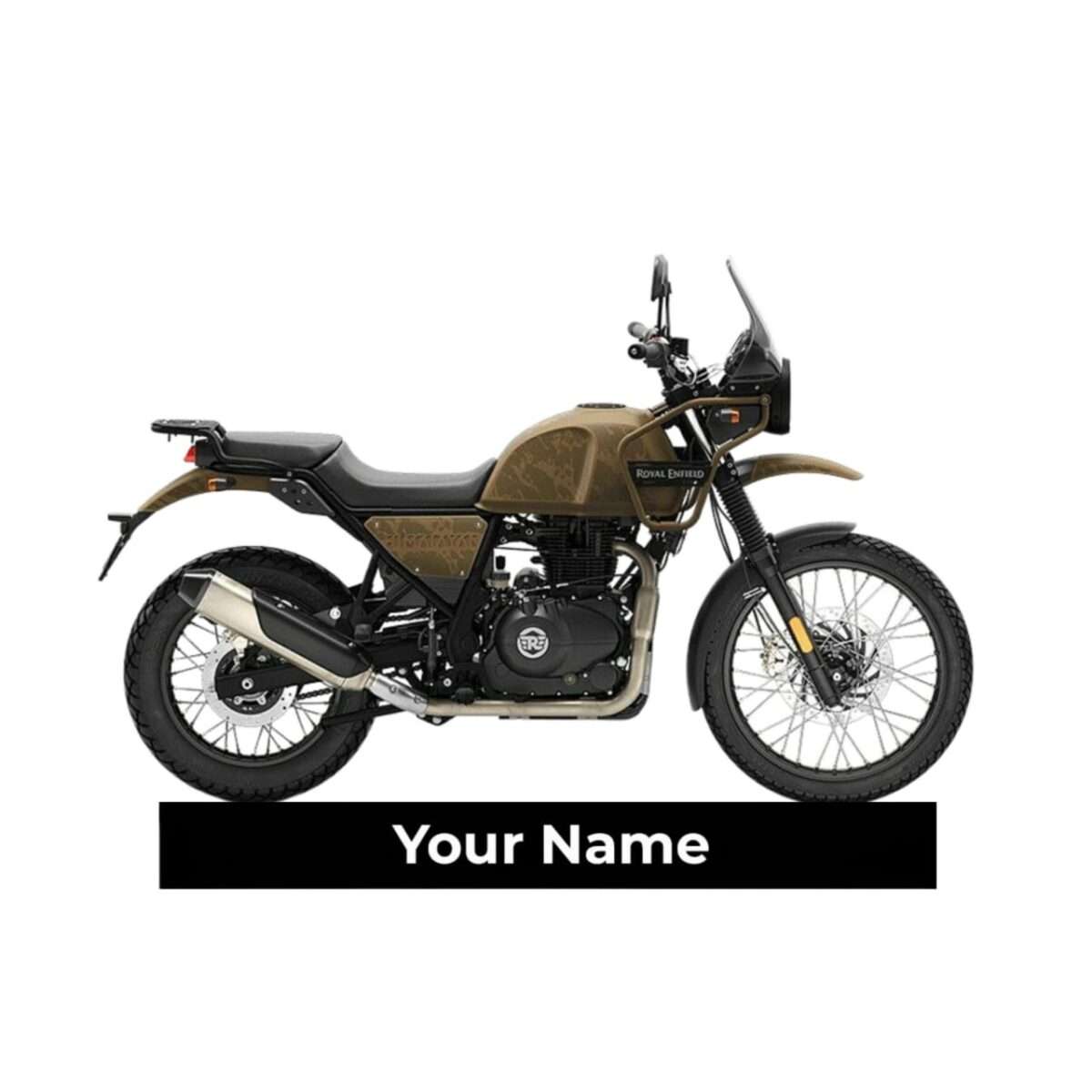Customized Royal Enfield Himalayan 411 Dune Brown Colorful Bike Shape Gel Number Plate Keychain