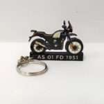 Customized Royal Enfield Himalayan 411 Lake Blue Colorful Bike Shape Gel Number Plate Keychain