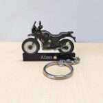 Customized Royal Enfield Himalayan 411 Sleet Black Colorful Bike Shape Gel Number Plate Keychain (02)