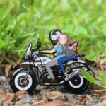 Customized Royal Enfield Himalayan Couple Colorful Bike Shape Gel Number Plate Keychain
