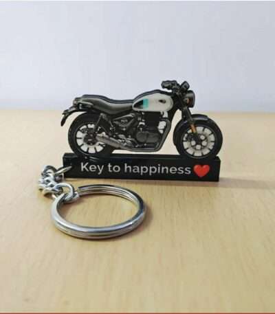 Customized Royal Enfield Hunter 350 Dapper Ash Colorful Bike Shape Gel Number Plate Keychain