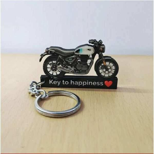 Customized Royal Enfield Hunter 350 Dapper Ash Colorful Bike Shape Gel Number Plate Keychain