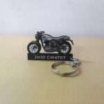 Customized Royal Enfield Hunter 350 Dapper Grey Colorful Bike Shape Gel Number Plate Keychain