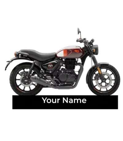Customized Royal Enfield Hunter 350 Dapper O Colorful Bike Shape Gel Number Plate Keychain