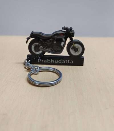 Customized Royal Enfield Hunter 350 Factory Black Colorful Bike Shape Gel Number Plate Keychain