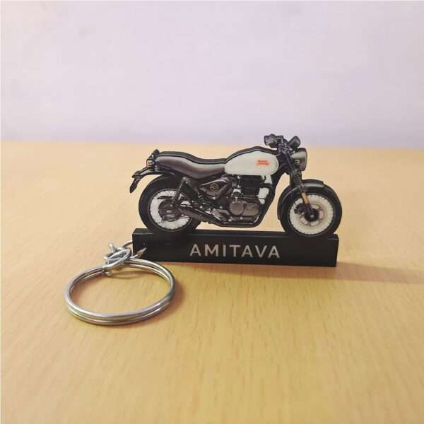 Customized Royal Enfield Hunter 350 Factory Silver Colorful Bike Shape Gel Number Plate Keychain