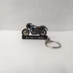 Customized Royal Enfield Hunter 350 Rebel Blue Colorful Bike Shape Gel Number Plate Keychain (2)