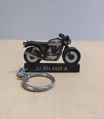 Customized Royal Enfield Interceptor 650 Mark 2 Colorful Bike Shape Gel Number Plate Keychain