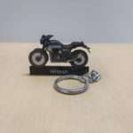 Customized Royal Enfield Scram 411 Skyline Blue Colorful Bike Shape Gel Number Plate Keychain (2)