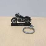 Customized Royal Enfield Super Meteor 650 Astral Black Colorful Bike Shape Gel Number Plate Keychain (2)